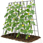 Cucumber Trellis 2 Pack, Foldable A-Frame Garden Trellis for Raised Bed Garden Grow Support with Plant Support Clips, Twist Ties, Plastic Ties, for Cucumber,Tomato, Climbing Plants and Flowers