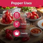 KVITER 50 Pimenta Biquinho, Sweety Drop Peppers Seeds (Capsicum Chinense) – Chupetinho, Pimenta de Bico, Little Red Tear Drop Peppers – Heirloom Red Pepper Vegetable Seeds for Outdoor & Indoor Garden