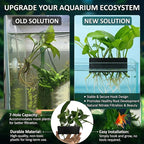 2 Pack Hanging Aquarium Plant Holder – 7-Hole Fish Tank Plant Pot for Pothos & Aquatic Plants, Floating Plant Corral, Aquascape Decor, Rim Plant Holder (Black)