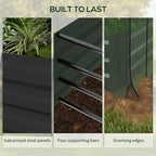 Outsunny 7.3 x 3.4 x 1 ft Galvanized Raised Garden Bed with Crop Cage Plant Protection Net and Shade Cloth Roof, Metal Planter Box with Cover for Vegetables, Flowers, Herbs, Dark Gray