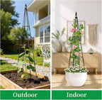 FOLLOOK Garden Trellis for Climbing Plants Outdoor, 67" Tall Cucumber Trellis Tomato Plant Support for Climbing Vine, for Raised Bed, Black, 1 Pack