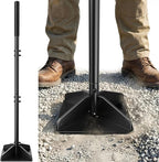 Heavy Duty Steel Tamper, 48" Handle Tamper with Comfortable Rubber Grip, 8×8" Garden Tamper Tool for Soil, Gravel, Asphalt & Lawn