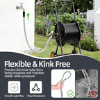 SPECILITE 15FT Short Garden Hose, 1/2" 304 Stainless Steel Leader Hose with Female to Female Brass Fittings, Flexible, Heavy-Duty & Never Kink, Water Pipe for Yard, Outdoor, Lawn