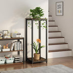 Plant Stand Indoor Corner Tall 2 Tier Metal Modern Flower Storage Plant Shelf Holder for Living Room Balcony Garden,Black (2 Tier-Black)