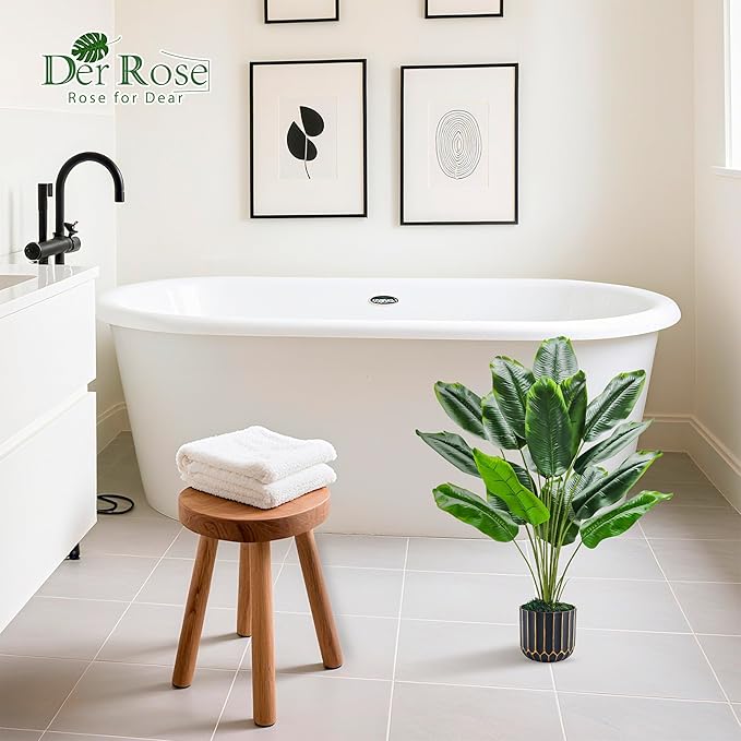Der Rose 28" Bird of Paradise Artificial Plants Tropical Fake Potted Banana Tree Faux Plants Indoor and Outdoor for Home Office Living Room Porch Balcony Decor(DIY)