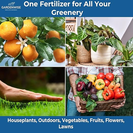 Gardenwise 20-20-20 Water-Soluble Fertilizer – Powder for Liquid Plant Food for Indoor & Outdoor Plants, Orchids, Vegetables, Lawns, Flowers – 20 20 20 Fertilizer 4 Quarts (8 lbs)