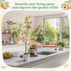 Suncalla 2 Pack Artificial Peach Potted Plants 21.65 Inches Fake Peach Tree Simulation Realistic Fruit Plant with Pot Faux Tree Indoor Decoration for Home Office Living Room Table Desk