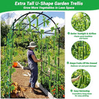 Tall Garden Arch Trellis for Climbing Plants Outdoor,7 ft Arbor Large Arch Tunnel Trellis, Metal Cucumber Trellis, Plant Support Archway Garden Trellis for Vegetables Fruits Flowers Yard