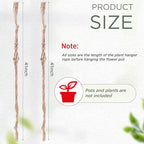 EBOOT 2 Pack 41 Inch Large Macrame Plant Hanger Rope to Hang Flower Pot Plant Holder for Indoor Outdoor Decorations, 4 Legs (Linen Color)