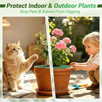 Plant Pot Grid Set, 15.7" W x 118" L Indoor Plant Protector from Cats, Cuttable Pot Soil Cover Protector from Animals with Stakes & Zip Ties for Garden Balcony, Fits Different Pot Sizes(Green)