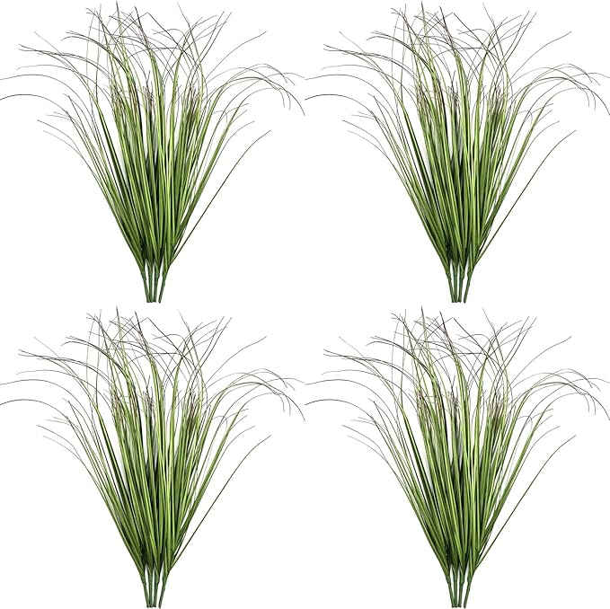 Artificial Plants Fake Wheat Grass Tall Shrubs, Faux Greenery Plastic Leaves Plant Indoor Green Decoration Home Garden Christmas Party Table Centerpieces Hotel Hall DIY Decor - Tail End Red 16 Bundles