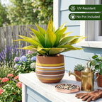 Ttranewsoo Artificial Agave Plants,Large UV Resistant Fake Agave Planters for Indoor and Outdoor Decorating Tropical Plant Succulents Greenery Indoor Decor (2Pack,22" Yellow)