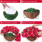 Artificial Fake Hanging Flower Plants Basket for Outdoors Spring Summer Decoration, Faux Bougainvillea Flowers in Planter Look Real UV Resistant Silk Flower for Outside Porch Patio Garden Home Decor