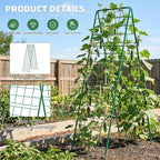 2 Pack Cucumber Trellis, 71" High Foldable A-Frame Garden Trellis for Raised Bed Garden Grow Support with Plant Support Clips Ties for Cucumber,Tomato, Climbing Plants and Flowers