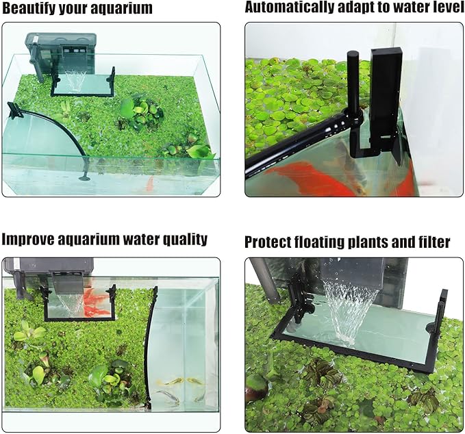 HOZOE Aquarium Floating Plant Corral, Intercepting Floating Plants from Filters and Heaters, Adjustable Height with Water Level, Can Be Used to Framed and Frameless Aquariums. (Combo Pack).