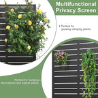 Casaphoria Metal Raised Garden Bed, 47"x24"x12" Planter Box for Climbing Plants, Vegetables & Vines, Features Drainage Holes and Privacy Screen (Black-Louvered)