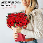 ADDWel 24 Preserved Red Roses Bouquet - Real Roses That Last 3+ Years, Romantic Anniversary & Birthday Gifts for Women, Wife, Girlfriend - Two Dozen Infinity Flowers for Delivery