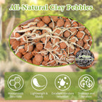 Legigo 19 LBS Organic Leca Clay Pebbles for Plants, 4mm-16mm 100% Natural Leca Balls for Indoor Plants, Hydroton Clay Pebbles for Plants Hydroponic Aquaponics Growing Orchid Drainage Terrarium