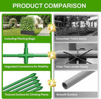 U-Shape Cucumber Trellis with Grow Bag, 64" Tall Metal Garden Trellis for Climbing Plants Outdoor, Reusable Cucumber Trellis for Raised Bed with Garden Netting for Tomatoes, Peas, Plant Vines Support