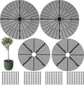 4 Pcs Plant Pot Grids with Stakes, 11.8 in and 20.8 in Cuttable Grid Flower Pot Covers, ABS Plant Flower Protectors and Pet Digging Stoppers, Suitable for Indoor Outdoor Plants