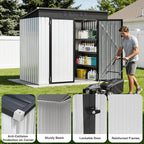 6 x 4FT Sheds & Outdoor Storage,White Metal Waterproof Storage Shed with Door and Lock Outdoor Shed,All-Weather Shelter for Bike, Gardening Tools, Lawn Mowers