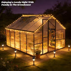 8x10 FT Greenhouse for Outdoors, Polycarbonate Greenhouse with Quick Setup Structure and Roof Vent, Aluminum Large Walk-in Green House for Outside Garden Backyard, Dark Gray