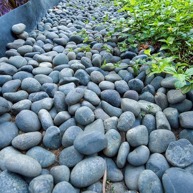 FANTIAN 20 lbs Natural Unpolished Black Rocks Mexican Beach Pebbles, 2-3 Inch Decorative Black River Rocks for Outdoor Landscaping, Garden Paving, Plant Rocks, Fountain and Walkways