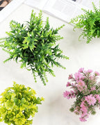 Clearain 6 Pack Small Fake Plants Mini Artificial Potted Plants for Table Desk Home Laundry Room Bathroom Office Decoration (White)