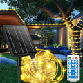 LairtPOW 98FT Waterproof 300LEDs Solar Rope Lights, Type C Charging, Remote-Controlled, for Outdoor Pathway Pool Patio Party Garden Yard Palm Tree Holidays (Brighter - Warm White)