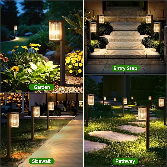 ELECLINK Solar Pathway Lights Outdoor, 6 Pack Upgraded Outdoor Solar Lights for Outside Super Bright Up to 12Hrs, IP65 Waterproof Solar Garden Lights for Yard Path Walkway Decor Landscape Lighting