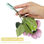 400-Pack Floral Water Tubes for Flower Arrangements, 1.6 Inch Flower Water Vials with Caps, Plastic Rose Water Tubes for Milkweed Stem Cuttings Arrangements, Blue (0.7 Inch Opening)