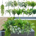 GTIDEA 19Pcs Outdoor Artificial Plants UV Resistant Fake Shrubs Bushes Plastic Greenery, Faux Plants for Outside Indoor Hanging Plants Garden Porch Window Box Home Wedding Farmhouse Décor