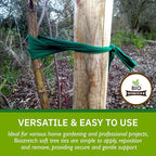 Bio-Stretch Extra Wide Soft Tree Ties - Strong & Stretchy Support for Large Plants & Young Trees - Cut-to-Length Green Garden Tape for Home & Professional Gardening (26 ft / 8M)