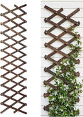 Expandable Garden Trellis, Indoor Wood Decorative Fence Panels for Climbing Plants, Vine Ivy Rose Support, Balcony Wall Decor, Yard Landscape Edging, Patio Divider, Animal Barrier (5.9 X 90 inch)