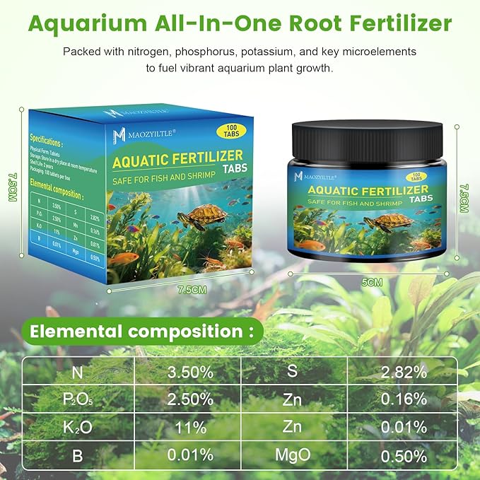 Root Tabs, Aquarium Plant Fertilizer, Aquarium Water Care Tabs, 100 Tabs Aquarium Plant Food Safe for Fish and Shrimp, Aquatic Plant Fertilizer for Planted Aquarium Substrate (2 * 100)