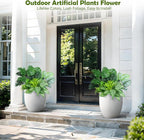 Artificial Greenery Plants Outdoor UV Resistant, 10 Bundles Large Faux Fern Bushes, Shrubs & Tropical Plants, Fake Plants for Planters, Porch, Patio, Garden & Poolside Spring Summer Decor