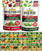 HOME GROWN 70 Variety Vegetable & Herb Seeds 32,000+ USA Non-GMO Heirloom Survival Seeds Garden Kit for Spring, Fall, Winter Indoor & Outdoor Planting Starter Set for Home Gardeners & Preppers