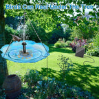 Jutai Solar Fountain Kit with Holder Glass Panel - No Battery, DIY Mini Solar Water Pump Works in Shadow with Sucker for Bird Bath, Hummingbird, Water Feature, Outdoor, 9.84ft Power Cord, 8 Nozzles