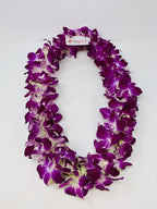 eflowerwholesale - Fresh Hand Made Dendrobium Orchid Lei Purple(Double)