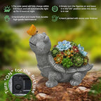 WENYLE Solar Outdoor Statues,Turtle Garden Sculptures with Succulent,Lawn Decor Tortoise Garden Figurine for Patio,Yard Unique Christmas Birthdays Gift for Mom Grandma