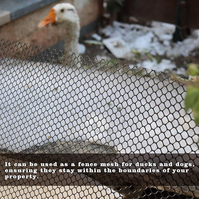49.2 FT x 15.7 in Roll Mesh Fence, Versatile Black Plastic Fencing & Netting, Cuttable Animal Wire Mesh Fence, Durable Tree Trunk Protector, Suitable for Cat Dog Rabbit Barrier and Plant Protectors