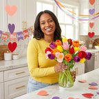 Benchmark Bouquets - Rainbow Tulips - Fresh Flowers for Delivery - Mothers Day Flowers for Mom - Mothers Day Gifts - Birthday Flowers for Women - Glass Vase Included (20 Stems)