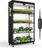 Bstrip Indoor Greenhouse with Grow Light, Plant Shelf with Oxford Fabric Grow Tent, Indoor Greenhouse Cabinet for Indoor Plant, Seed Starting, Seed Tray, 35.4"x13.8"x59"