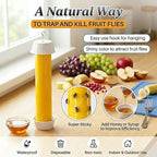 Sticky Fly Traps Indoor Outdoor 6 Pack, Super Sticky Hanging Hook Non-Toxic Fruit Fly Traps for Wasps Insects Moths Mosquitoes Fruit Flies Spiders Fleas Bugs and Gnats,Family and Pet Safe