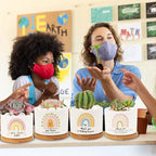 Kolewo4ever 9 Pieces Teacher Appreciation Gifts Ceramic Succulent Plant Pot Small Flower Planter Rainbow Funny Cute Succulent Accessories for Best Teacher Gift Plant Not Included