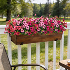 17 Inch Artificial Faux Pansy Flowers for Outdoor,Fake Pansies Flowers with Eucalyptus Leaves Fake Plants Greenery Boxwood Porch Patio Decor 6 Bundles(Pink,Dark Rose,Rose Red)