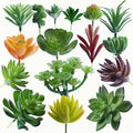 DECOROUS Artificial Succulent Plants - 16 Pack - Mini Faux Succulents - Small Unpotted Fake Succulent Set for Home and Office Décor - Realistic Succulents Plants Artificial Picks for Indoor and Oudoor