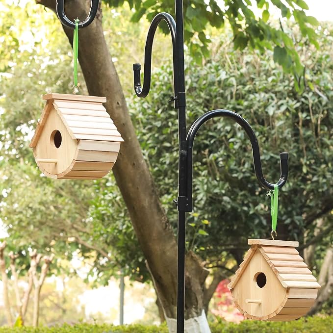 2 Pack Bird House Outside Wooden Birdhouse Set of 2, Hanging Birdhouses for Outdoor, Bluebird, Finch, Cardinals House (2Pcs)