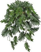 Large Fake Hanging Plants in Pot for Indoor & Outdoor, Long Artificial Monstera Hanging Basket, 27.6" Fake Potted Vines Ivy Greenery Plant for Room Wall Shelf Decor Living Room Bathroom Patio Porch