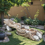 Jocoevol 60" Long Cascading Outdoor Rock Water Fountain, 5-Tier Tranquil River Waterfall, Realistic Rock Design, Serene Flowing Water Sound for Outdoor Garden, Patio, Landscaping, Home Decor